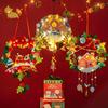 圣诞花环diy材料圣诞节不织布手工制作花圈门挂饰物小挂件装饰品