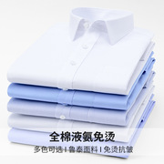 2024年春季纯棉液氨免烫衬衫，男长袖白色工装，职业装商务正装衬衣