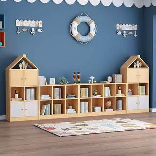 实木儿童书架收纳架，简易书柜自由组合储物柜，宝宝玩具柜落地置物架