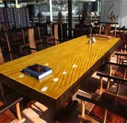 高档餐桌绿心檀实木大板非洲奥坎原木书桌黄花梨茶桌茶台红木办公