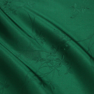 刘嘉玲同款真丝布料，新中式提花炸街绿套装汉服，旗袍丝绸面料