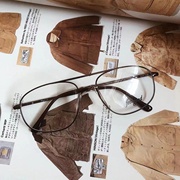 早期生产复古vintage古董美式双梁金属框架眼镜孤品gayj1154