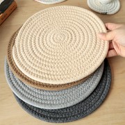 原创棉绳圆形坐垫餐桌手工，编织垫餐具厨具，杯加厚隔热垫北欧小地毯