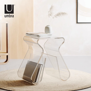 umbra马奇诺设计师创意凳透明亚克力，边几客厅摆件凳子家用收纳凳