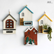 彩色壁挂小木屋墙面装饰创意家居，挂件小房子摆件田园圣诞花盆北欧