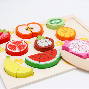 儿童切水果玩具木制蔬菜水果磁性切切乐益智水果认知拼板