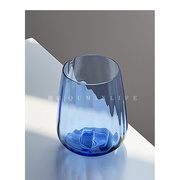 qumin青蓝冰水冰寒于水玻璃杯，水杯果汁杯饮料杯，牛奶杯果茶杯