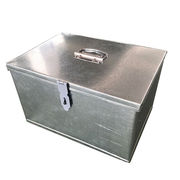 加盖子铁皮箱子金属带锁钱箱，白铁箱(白铁箱)加盖加厚工具箱大号手工箱储物