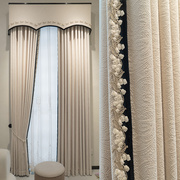 高档大气现代简约客厅卧室，书房遮光轻奢欧式雪尼尔暗纹窗帘布
