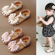 女宝宝包头凉鞋夏季婴幼儿0--3岁女童蝴蝶结公主鞋小童学步鞋