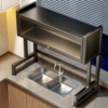带柜门水槽置物架台面碗盘收纳置物厨房多功能洗碗架碗碟架沥水架