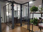 2023苏州办公室玻璃隔断墙，屏风高隔断(高隔断)铝合金钢化双层百叶隔音房间