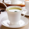 白色骨瓷挂耳咖啡杯高档英式下午茶杯子家用釉下彩陶瓷水杯拿铁杯