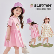 儿童短袖连衣裙夏季婴儿，t恤裙夏装洋气薄款裙子，女童宝宝卡通