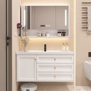 轻奢智能实木浴室柜组合现代简约卫生间洗脸洗手盆柜组合落地式