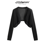 九州诚品jzzdemm黑色小披肩，女冰丝薄款尖底设计感外搭时尚空调衫