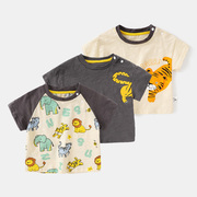 婴儿衣服休闲短袖t恤韩版夏装男童3岁幼儿女，宝宝儿童小童上衣