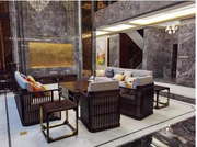 新中式沙发组合现代中式全实木大户型客厅高档布艺沙发禅意别墅家