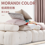 天鹅绒莫兰迪浅灰纯色抱枕靠垫房间客厅沙发靠背靠垫绒布简约现代