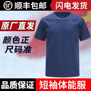 夏季消防训练运动体能训练短袖专用职能火焰蓝消防员体能服