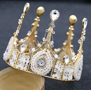 生日蛋糕装饰摆件大蕾丝女王合金女王夏洛克摆件，黑色王冠装扮