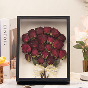 成品红玫瑰大花干花相框生日礼物，送女友小众向日葵，闺蜜情人节装饰