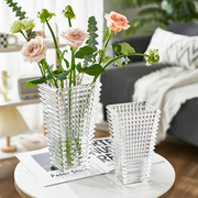 花瓶客厅摆件网红轻奢高级感插花透明玻璃ins风水养玫瑰百合绿植