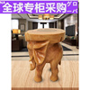 欧洲实木象凳子大象墩香樟木整体根雕动物招财摆件客厅换鞋小
