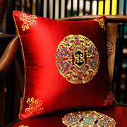 中式抱枕红木沙发靠垫，腰枕中国风刺绣枕套，床头大靠背客厅靠枕结婚