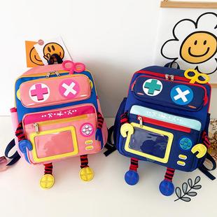幼儿园书包男童潮款小学生2023超轻便女生防丢失机器人耐用