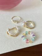 小众独特戒指珍珠多巴胺，设计食指高级感装饰2023女生指环