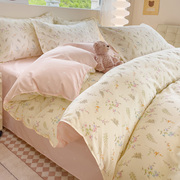 小清新水洗棉被套单件150×200非全棉，纯棉宿舍床单被罩被单四件套