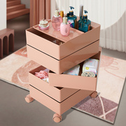 木目iwood 化妆品收纳柜落地可移动 可旋转多层护肤品桌下置物架