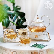 那些时光 欧式茶具花茶杯套装 精致英式下午茶具耐高温玻璃花茶壶
