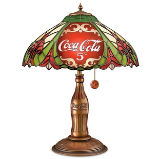美国可口可乐限量款复古优雅彩色玻璃台灯可乐瓶造型底座
