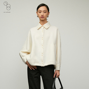 m.tsubomi子苞米白色衬衫，外套2022春季休闲酷感宽松夹克商场同款