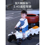 儿童小火车可坐人电动车四轮遥控汽车男女孩双人宝宝大人玩具童车