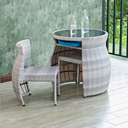 户外阳台桌椅小户型藤椅，三件套防水防晒休闲小茶几组合创意小圆桌