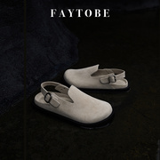 FAYTOBE勃肯鞋博主同款设计师博肯鞋时尚个性休闲豆豆鞋舒适