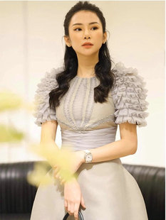越南小众2024夏季女王范短袖钉珠小礼服气质高腰显瘦A字短裙