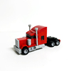 国产小颗粒积木 兼容乐高红色拖头卡车重型货车运输模型拼装玩具