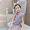 巴拉巴柆韩系女童旗袍夏儿童中国风改良唐装女孩夏季棉布裙子女宝