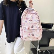 电脑包女士202416寸女生休闲旅行电脑背包时尚韩系卡通可爱大容量高初中学生书包