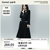 sunsetpark日落公园海军领蕾丝，小香风千金，套装黑色西装+百褶裙