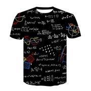 Math formula digital print T-shirt 数学公式数码印花青少年t恤