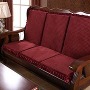 老款实木沙发坐垫带靠背木头红木沙发屁股垫冬季靠垫一体凉椅垫子