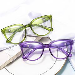 2021大框果冻色时尚复古潮人同款防蓝光全框架个性韩版眼镜