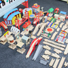 木质小火车磁力电动车轨道，男孩木头铁轨积木，拼装配件儿童益智玩具