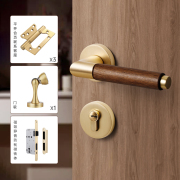 新中式卧室门锁室内房间复古木门门把手两件式磁吸静音实木房门锁