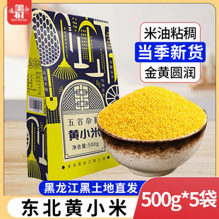 新东北黄小米500g*5 五谷杂粮吃的小黄米黑龙江粮食糯小米特产